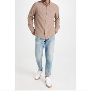 NEW RAILS runson button down shirt in cumin